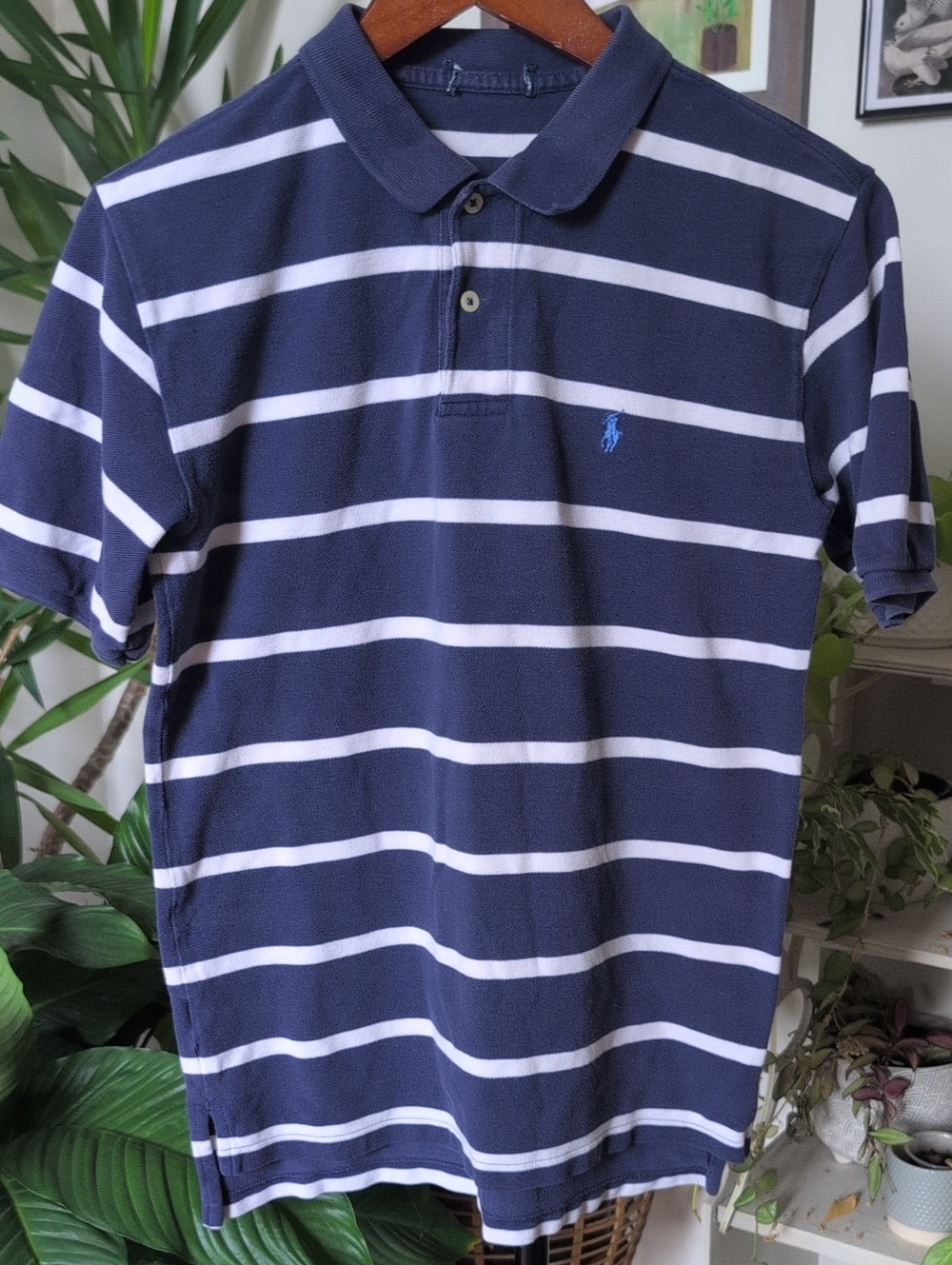 Polo by Ralph Lauren Navy and White Striped Polo